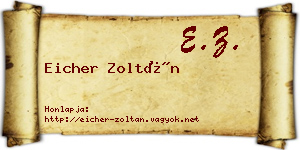 Eicher Zoltán névjegykártya